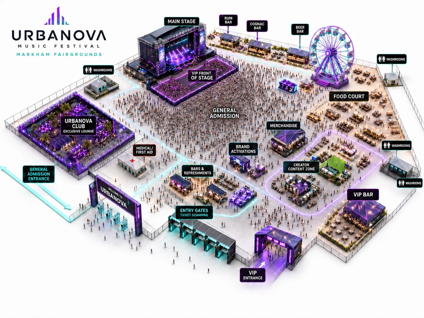 UrbanovaFest festival grounds layout — Markham Fairgrounds